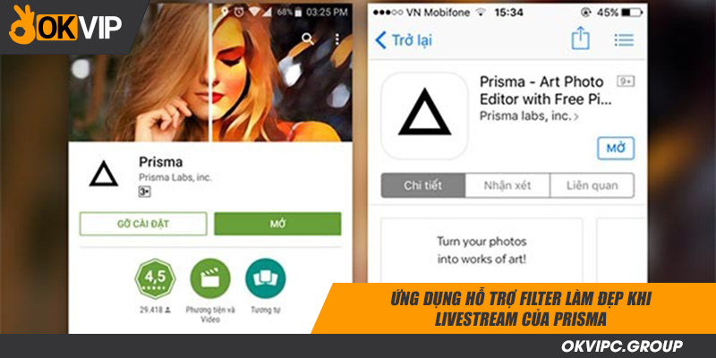 Ứng dụng hỗ trợ filter làm đẹp khi livestream của Prisma
